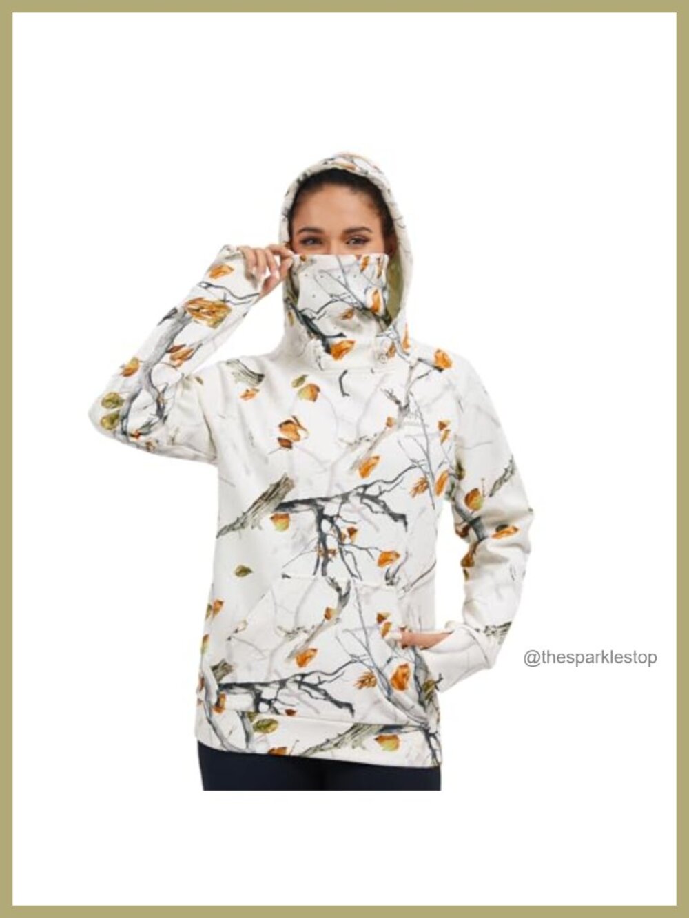 Women's Water Resistant Fleece Lined Hoodie Pullover with Neck Gaiter